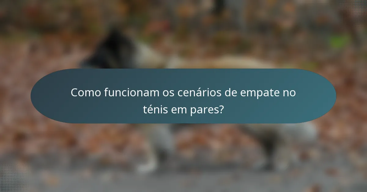 Como funcionam os cenários de empate no ténis em pares?