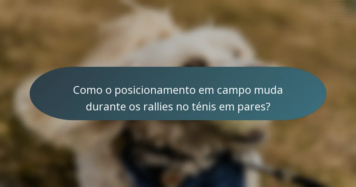 Como o posicionamento em campo muda durante os rallies no ténis em pares?