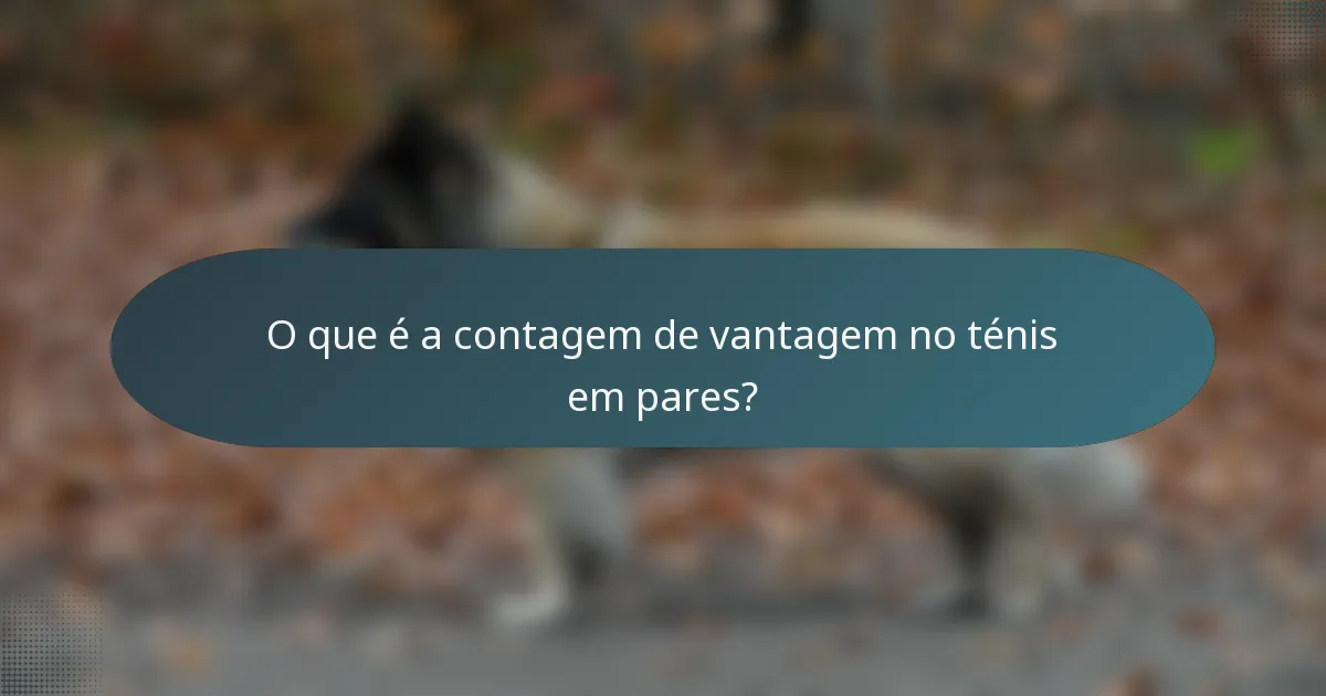 O que é a contagem de vantagem no ténis em pares?