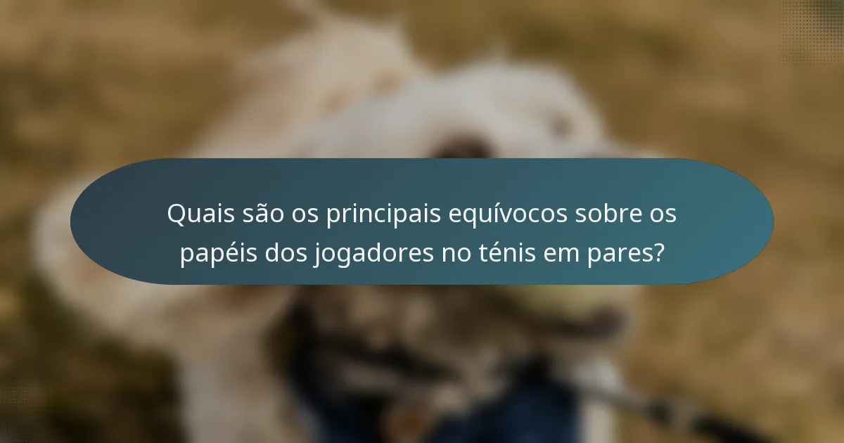 Quais são os principais equívocos sobre os papéis dos jogadores no ténis em pares?
